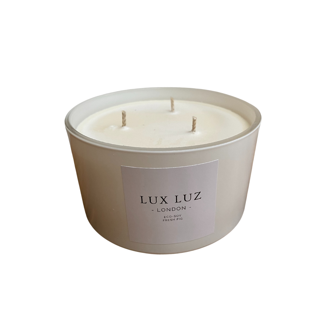 Three-wick fresh fig scented candle